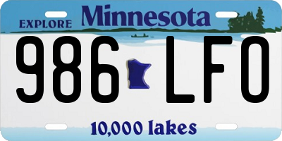 MN license plate 986LFO