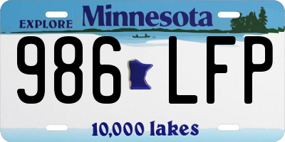 MN license plate 986LFP