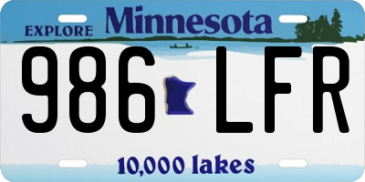 MN license plate 986LFR