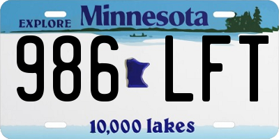 MN license plate 986LFT
