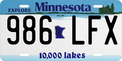 MN license plate 986LFX