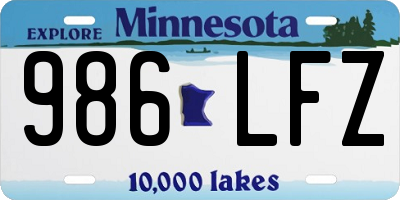 MN license plate 986LFZ
