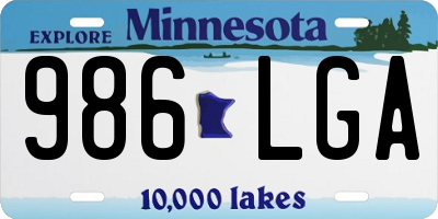 MN license plate 986LGA