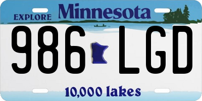 MN license plate 986LGD