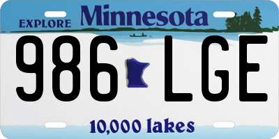 MN license plate 986LGE