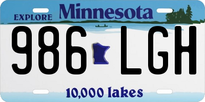 MN license plate 986LGH