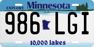MN license plate 986LGI