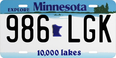 MN license plate 986LGK