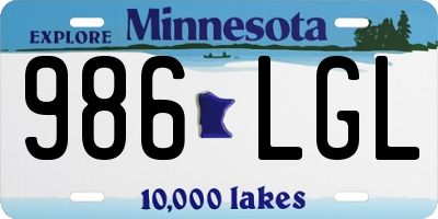 MN license plate 986LGL