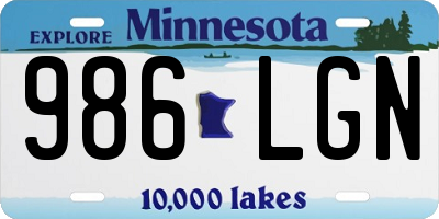 MN license plate 986LGN