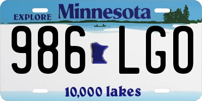 MN license plate 986LGO