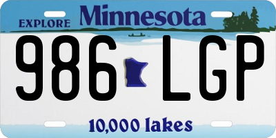 MN license plate 986LGP