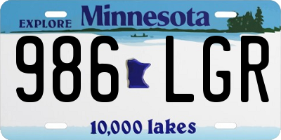 MN license plate 986LGR