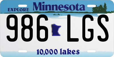MN license plate 986LGS