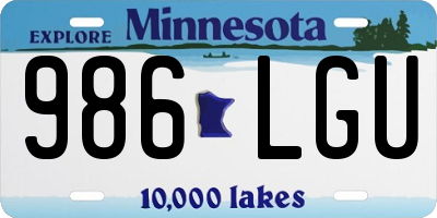 MN license plate 986LGU