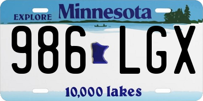 MN license plate 986LGX