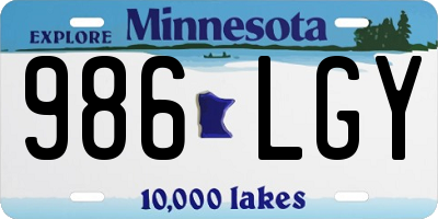 MN license plate 986LGY