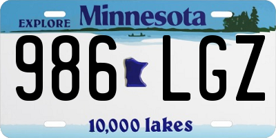 MN license plate 986LGZ