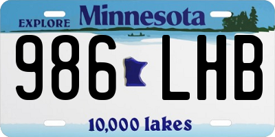 MN license plate 986LHB