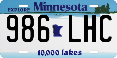 MN license plate 986LHC
