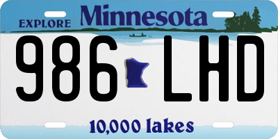 MN license plate 986LHD