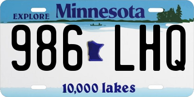 MN license plate 986LHQ