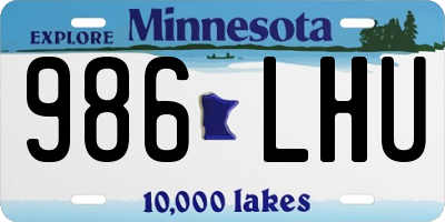 MN license plate 986LHU
