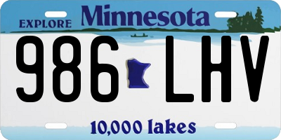 MN license plate 986LHV