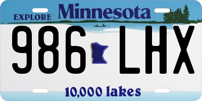 MN license plate 986LHX
