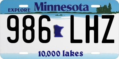 MN license plate 986LHZ