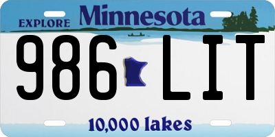 MN license plate 986LIT