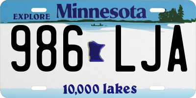 MN license plate 986LJA