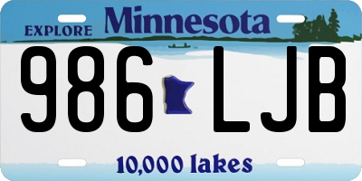 MN license plate 986LJB