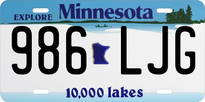 MN license plate 986LJG