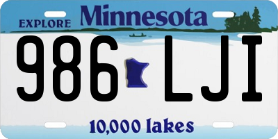 MN license plate 986LJI