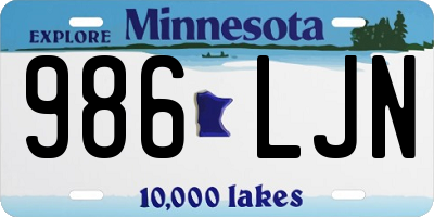 MN license plate 986LJN