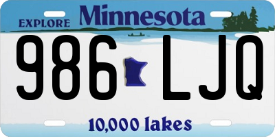 MN license plate 986LJQ