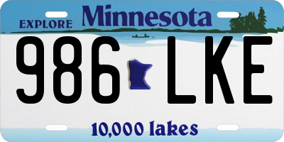 MN license plate 986LKE