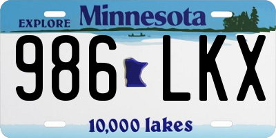 MN license plate 986LKX
