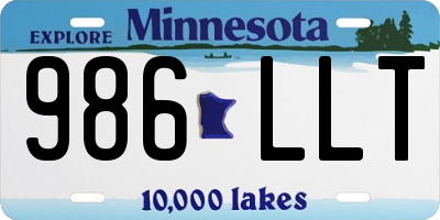 MN license plate 986LLT