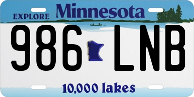 MN license plate 986LNB