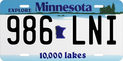 MN license plate 986LNI