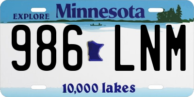 MN license plate 986LNM