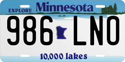 MN license plate 986LNO
