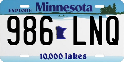 MN license plate 986LNQ
