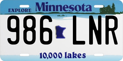 MN license plate 986LNR
