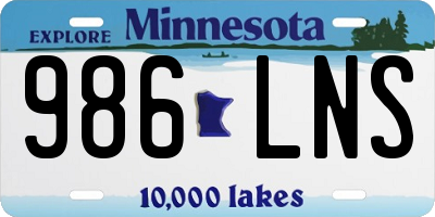 MN license plate 986LNS
