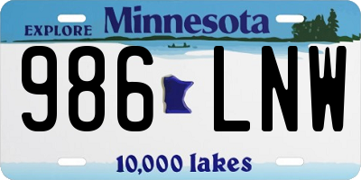 MN license plate 986LNW