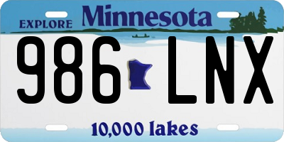 MN license plate 986LNX