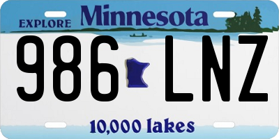 MN license plate 986LNZ